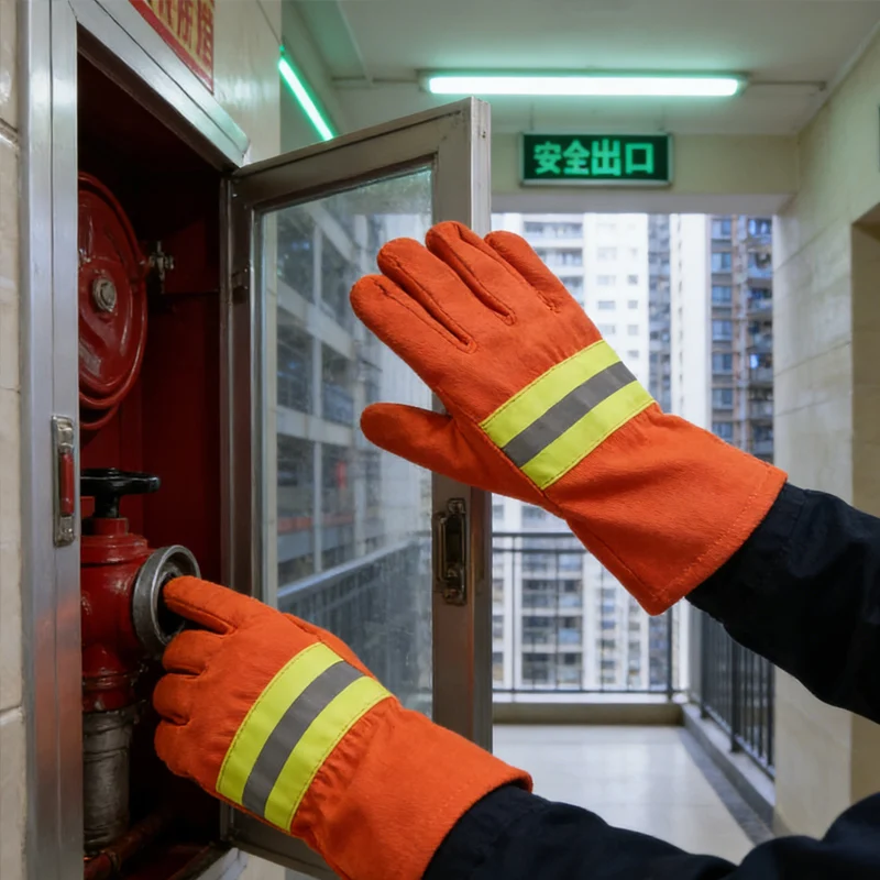 

1 шт. Утолщенные противопожарные перчатки для спасателей, защитные рабочие перчатки, устойчивые к огню перчатки, аксессуары и инструменты для обеспечения безопасности