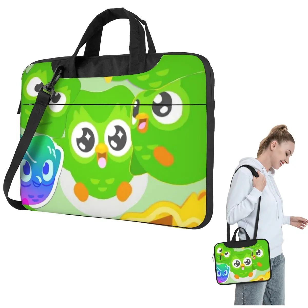 Duolingo Owl Duo Crossbody Laptop Bag Case Computer Bag 13 14 15.6 Inch Notebook Pouch for Lenovo