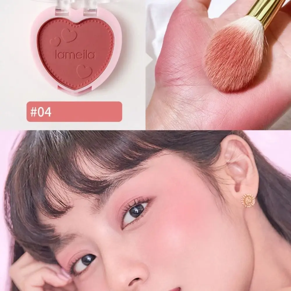 High Quality Heart-shaped Rose Cheek Tint Matte Moist Petal Blush Palette Long Lasting Smooth Face Blusher Cosmetics Women