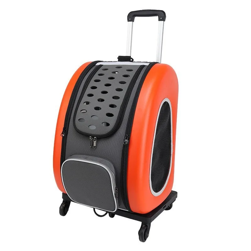 Pet bag Space compartment Transparent cat bag Foldable pet going out trolley dog supplies going out Portable dog bag