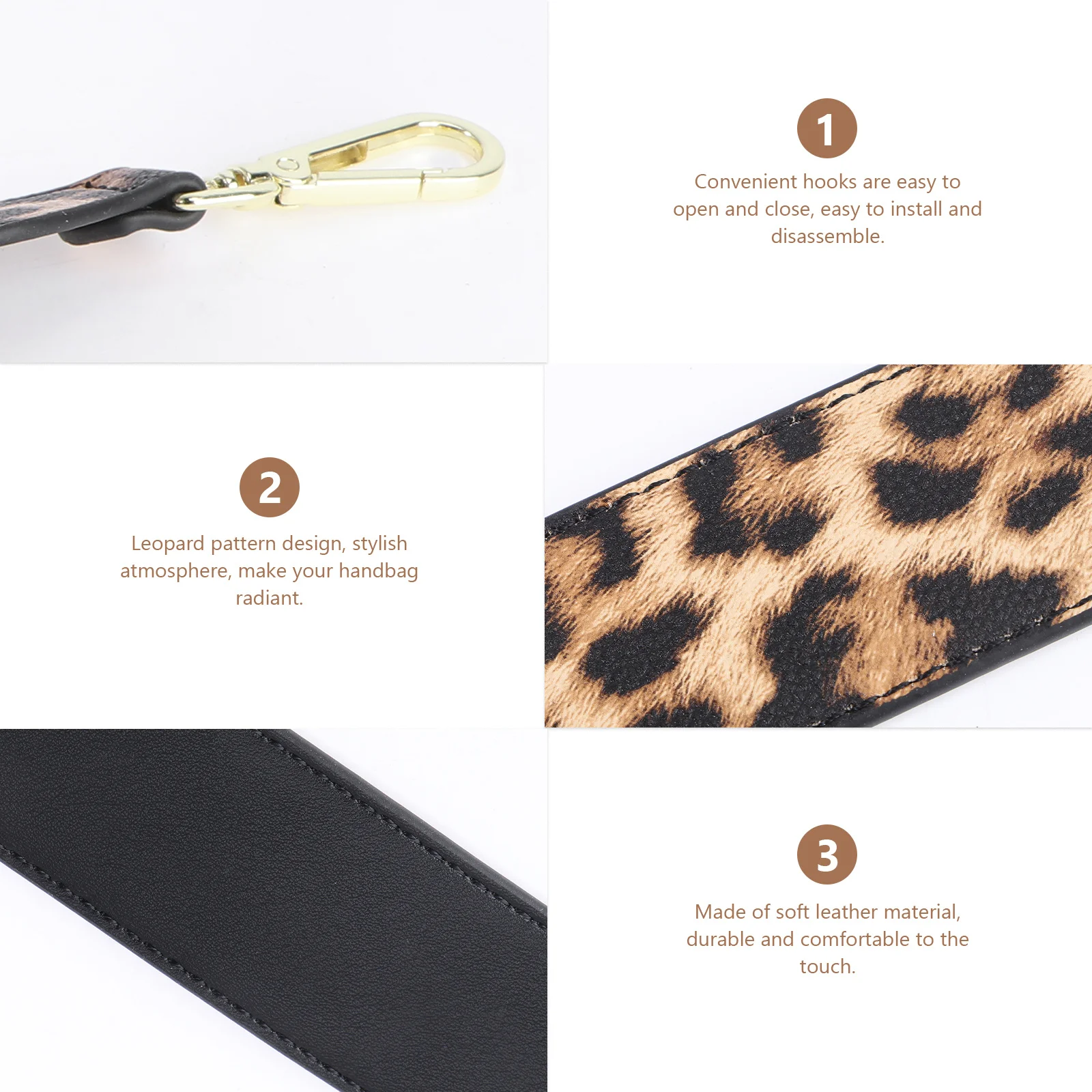 

Color-Contrast Double-Sided Detachable Wide Bag Strap Premium Imitation For Shoulder Crossbody Messenger Travel Gym