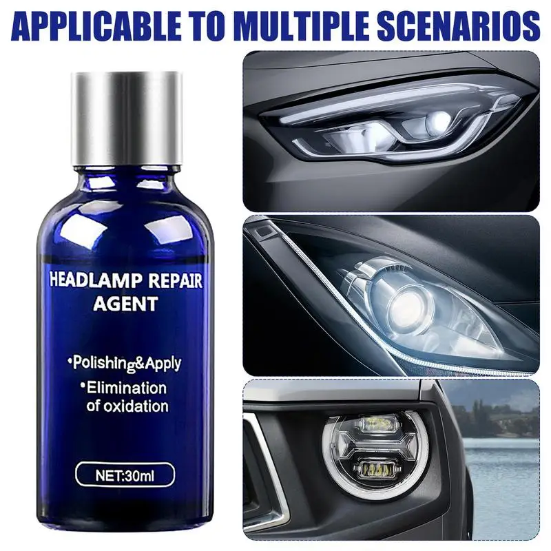 10/30ml Car Headlight Repair Fluid Headlight Polish Headlight Repair Refurbishment Liquid Car Headlight Restoration Wash Tool