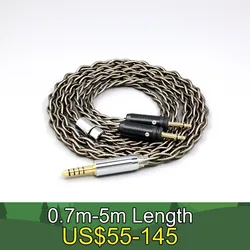 99% Pure Silver Palladium + Graphene Gold Earphone Cable For Focal Clear Elear Elex Elegia Stellia Dual 3.5mm headphone LN008259