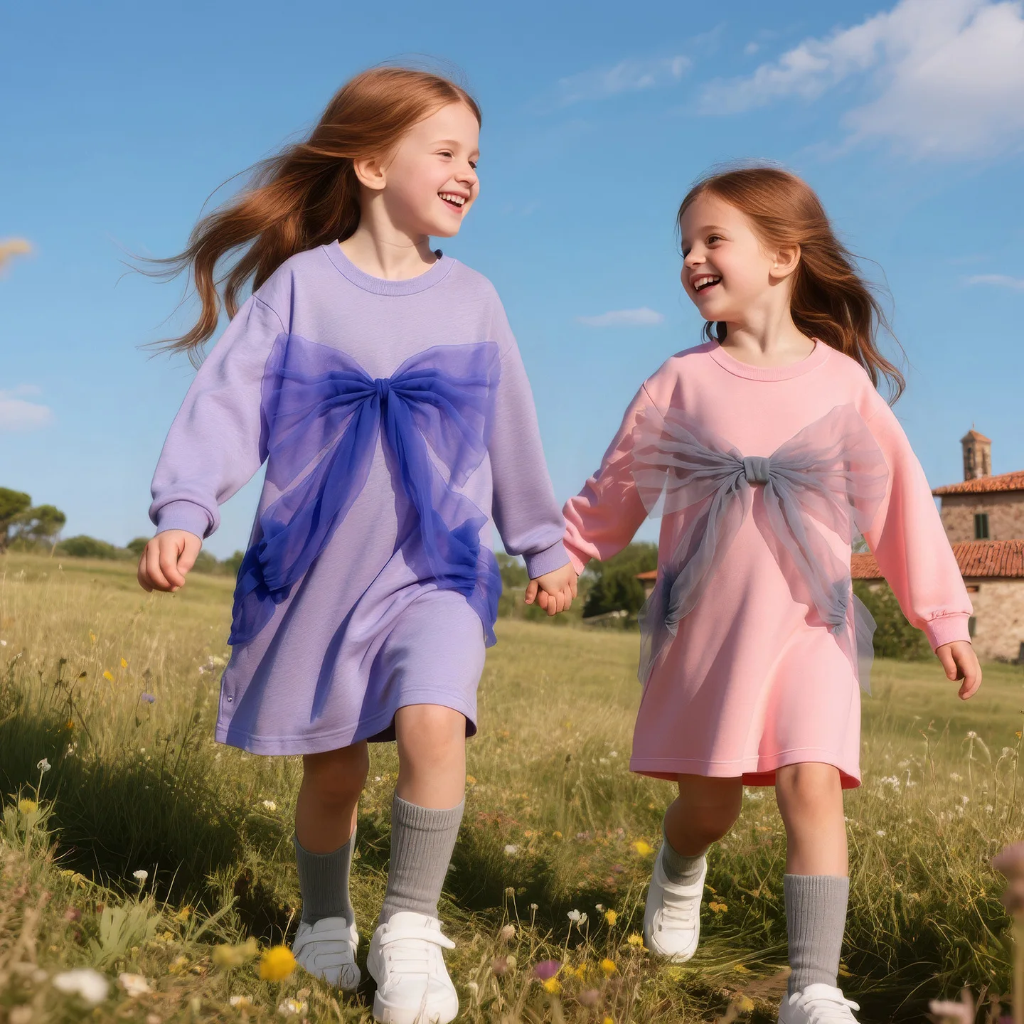 

Girls' Hoodie 2025 Autumn New Pink Fashionable Bow Children's Dress Pure Cotton Sweet And Cute Girls' Coat Children's Clothing