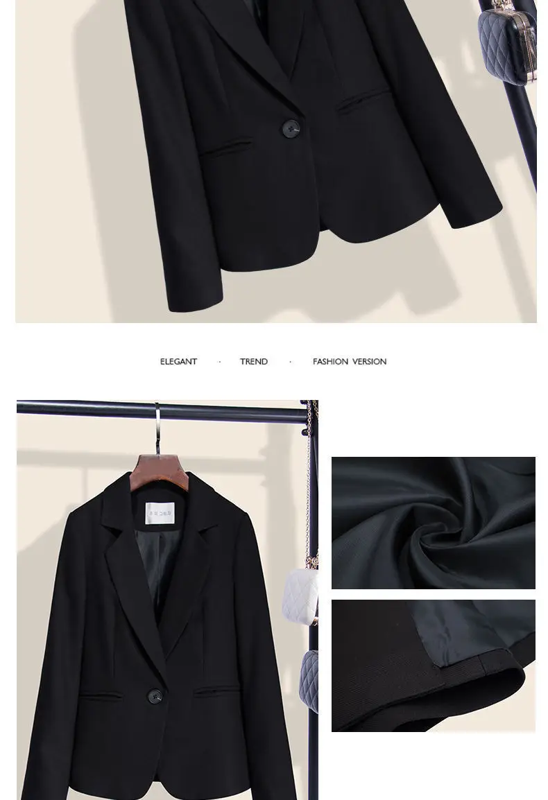 여성용 블레이저 여름 패션 루즈핏 작은 수트 유럽 미국 스타일 단색 칼라 반팔