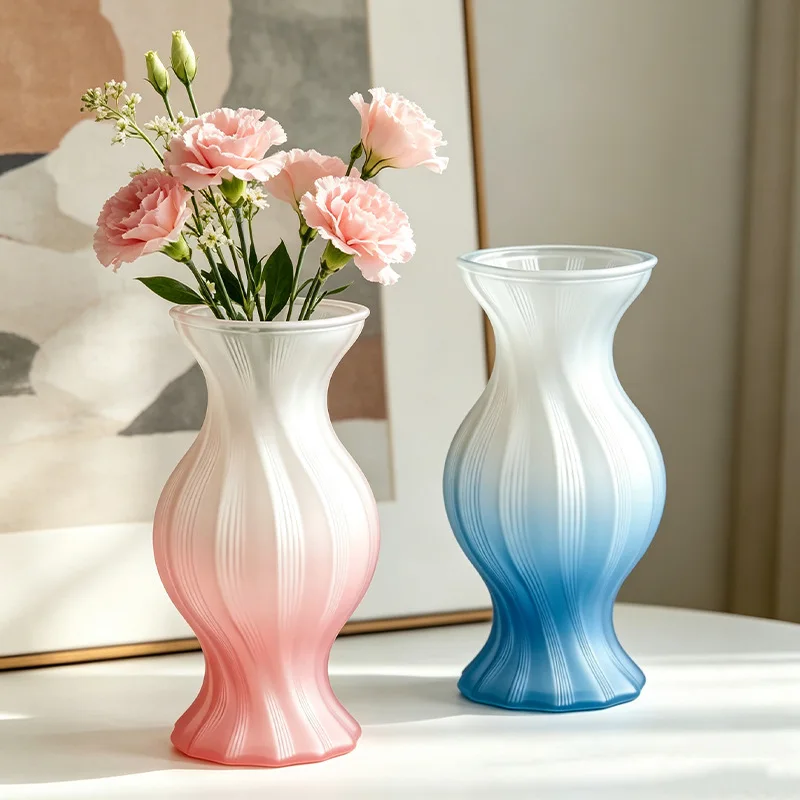 HP  Creamy iridescent candy gradient glass vase - perfect for living room, dining table, hydroponics, floral arrangements