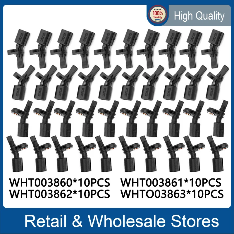 40PCS ABS Speed Sensor WHT003860 WHT003861 WHT003862 WHT003863 for A1 A3 Q2 TT Golf MK5 Passat B8 Polo Tiguan for Ibiza