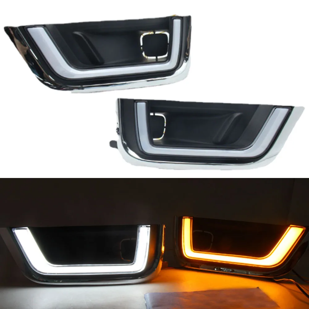 

LED Daytime Running Light For Toyota Land Cruiser LC300 2022 2023 Dynamic Turn Yellow Signal Car LED DRL Day Light Fog lamp