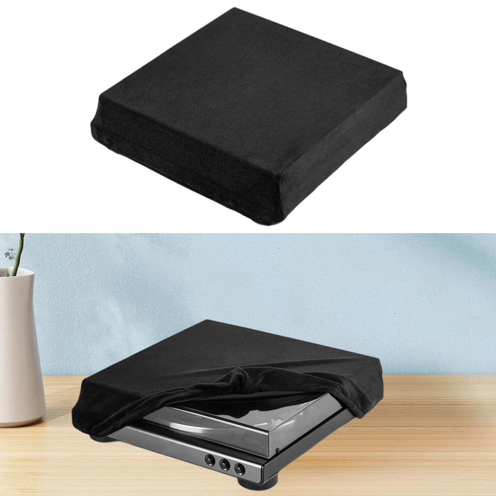 Cubierta antipolvo para tocadiscos, suave, antiarañazos, portátil, sala de estar funda protectora para, la mayoría de los modelos del hogar