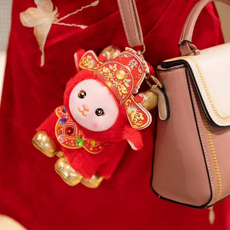 Multiple‑Sizes New Style Wealth‑God Sheep Plush Doll Festive Red Lamb Stuffed Toy Spring‑Festival Decoration Lucky New‑Year Gift