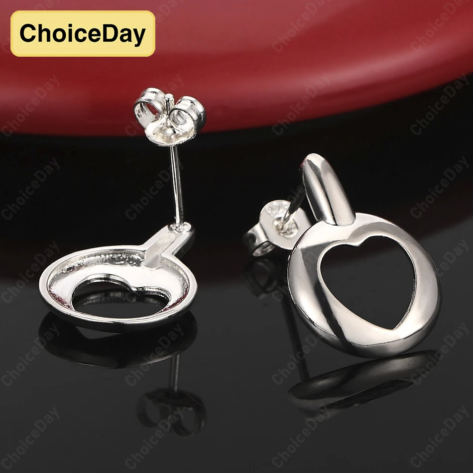 

ChoiceDay 925 sterling silver fashion hollow heart-shaped earrings suitable for women girlfriend wife gift jewelry