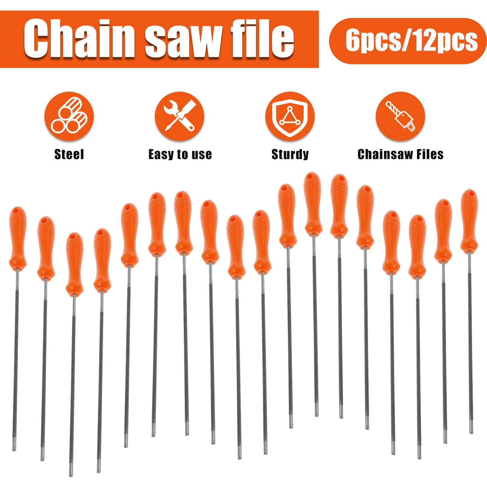 8/4Pcs Chainsaw Chain Sharpening File Set Chainsaw Files Sharpener Multipurpose Chainsaw Sharpening File Chainsaw File Steel