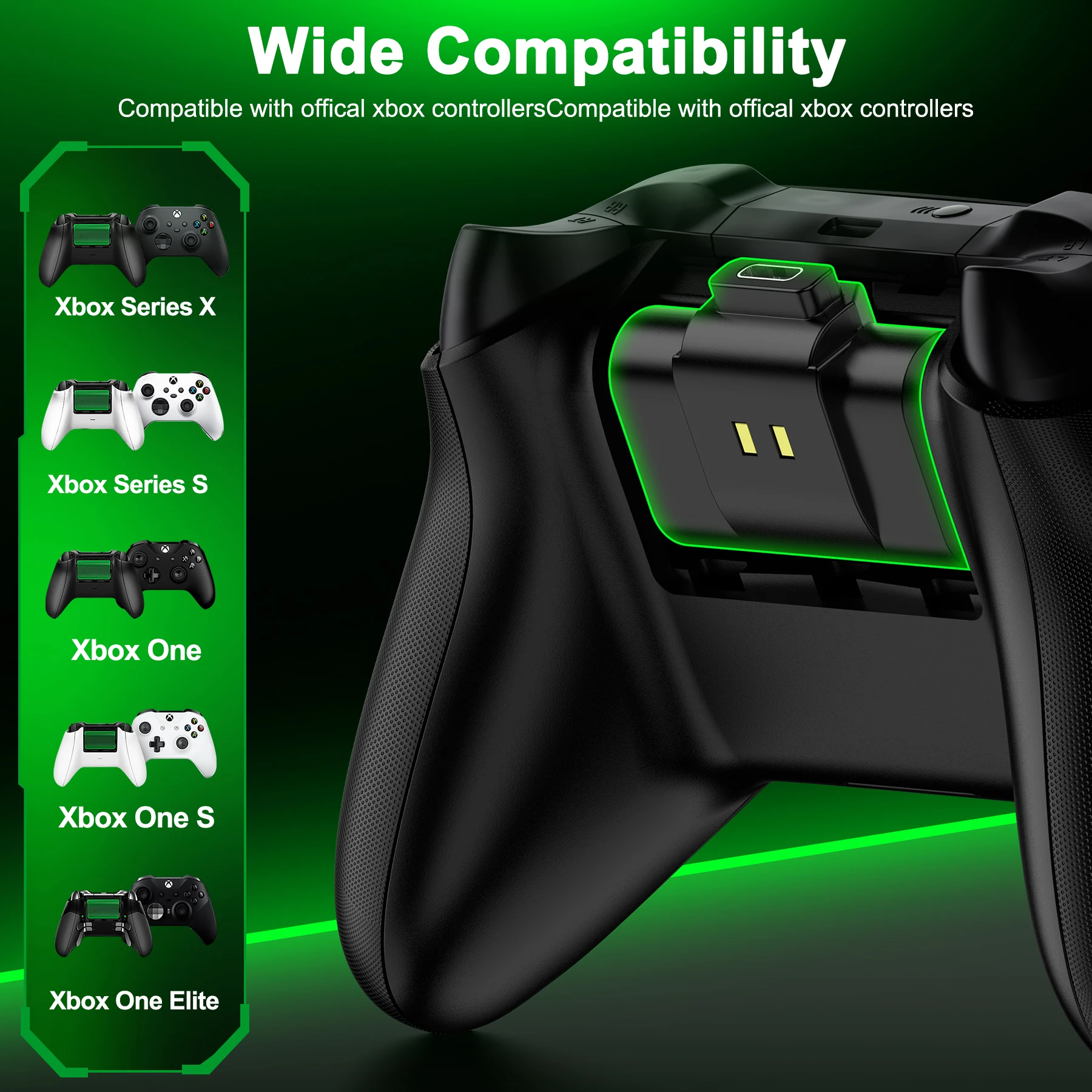 BEBONCOOL B100 2 x 4800 МВтч аккумуляторная батарея для контроллера Xbox Series X/S/Xbox One S/X с зарядным кабелем