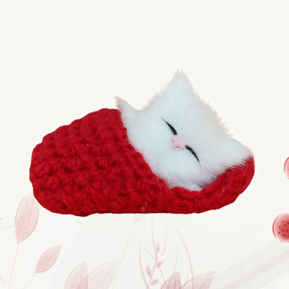 

Simulated Cat Slippers Sleeping Kids Ornament Kitten Toys Cute Animals Sound Mini Chewing
