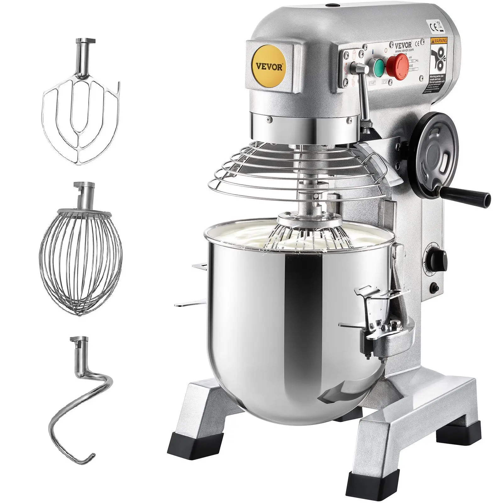 

Commercial Food Mixer 15Qt Stainless Steel Bowl 3 Speeds Adjustable Bakery Equipment