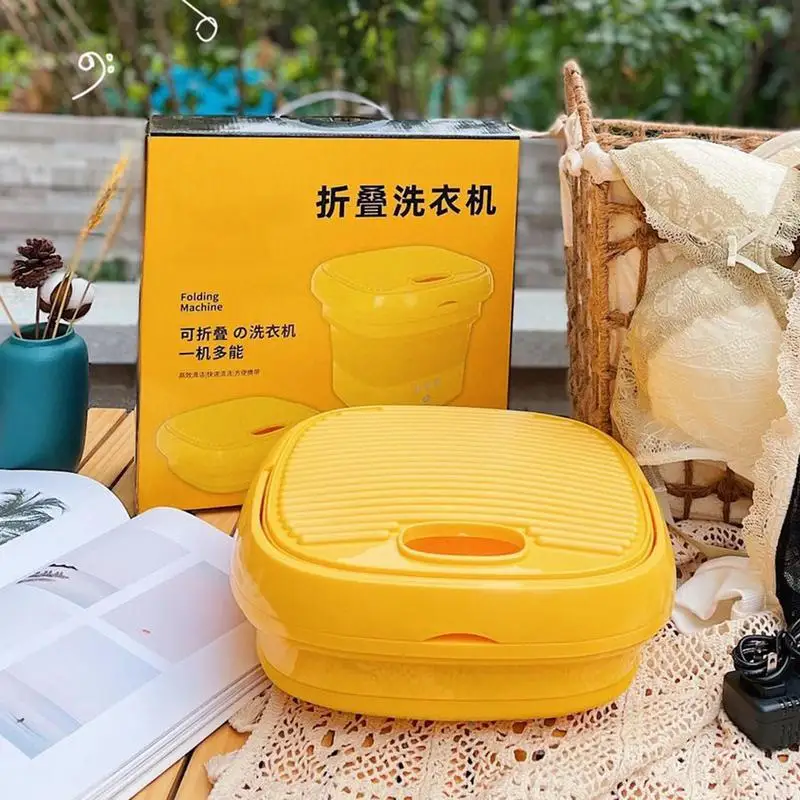 Small Portable Washer Yellow Duck Machine Washer Yellow Duck Design Clothes Washing Tool For Apartment Dorm Camping RV Travel