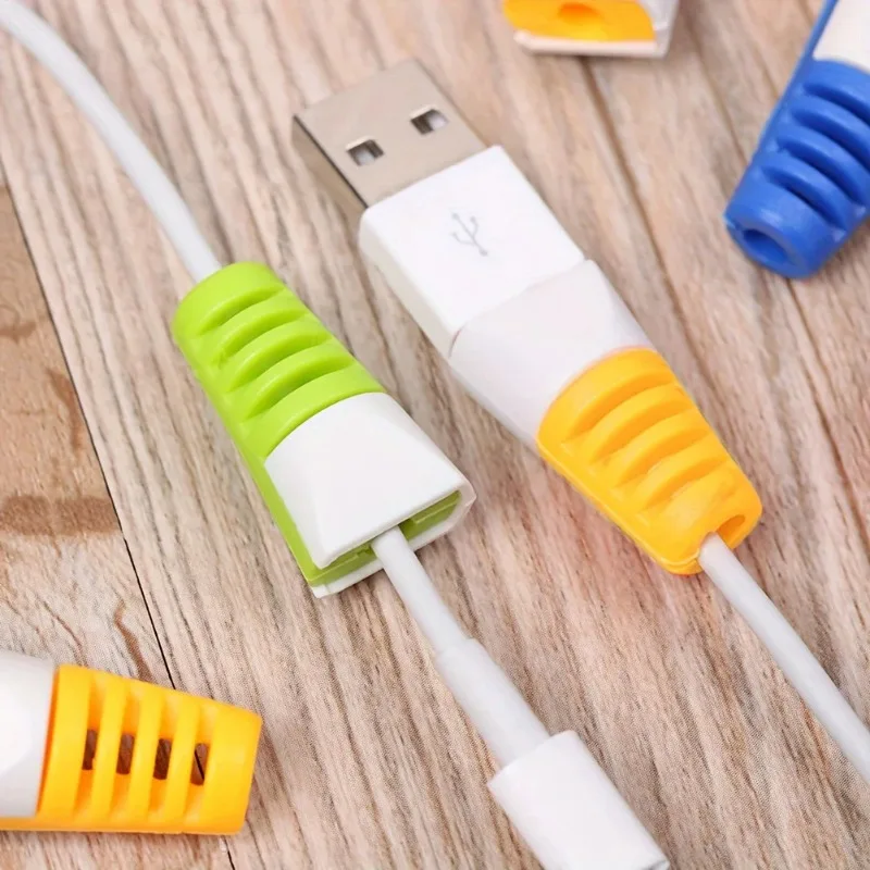 Uniwersalna Osłona Kabla do Telefonu Komórkowego Kreatywna Gumowa Osłona Wtyczki USB Antyprzebiciowa Akcesoria Biurkowe