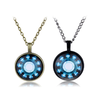 1pcs Heart ARC-REACTOR Fashion Necklace Tony Stark Cosplay Props Metal Pendant for Men Women Accessories Jewelry Gifts
