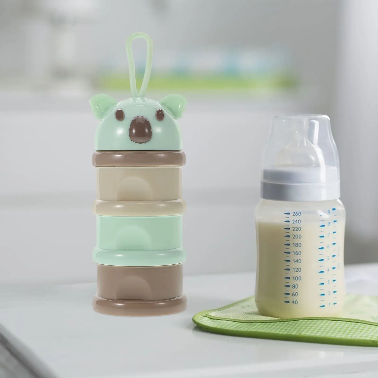 

Baby Milk Powder Formula Dispenser 3 Layer Stackable Compact Formula Container Spillproof Snack Box Portable for on-The-Go