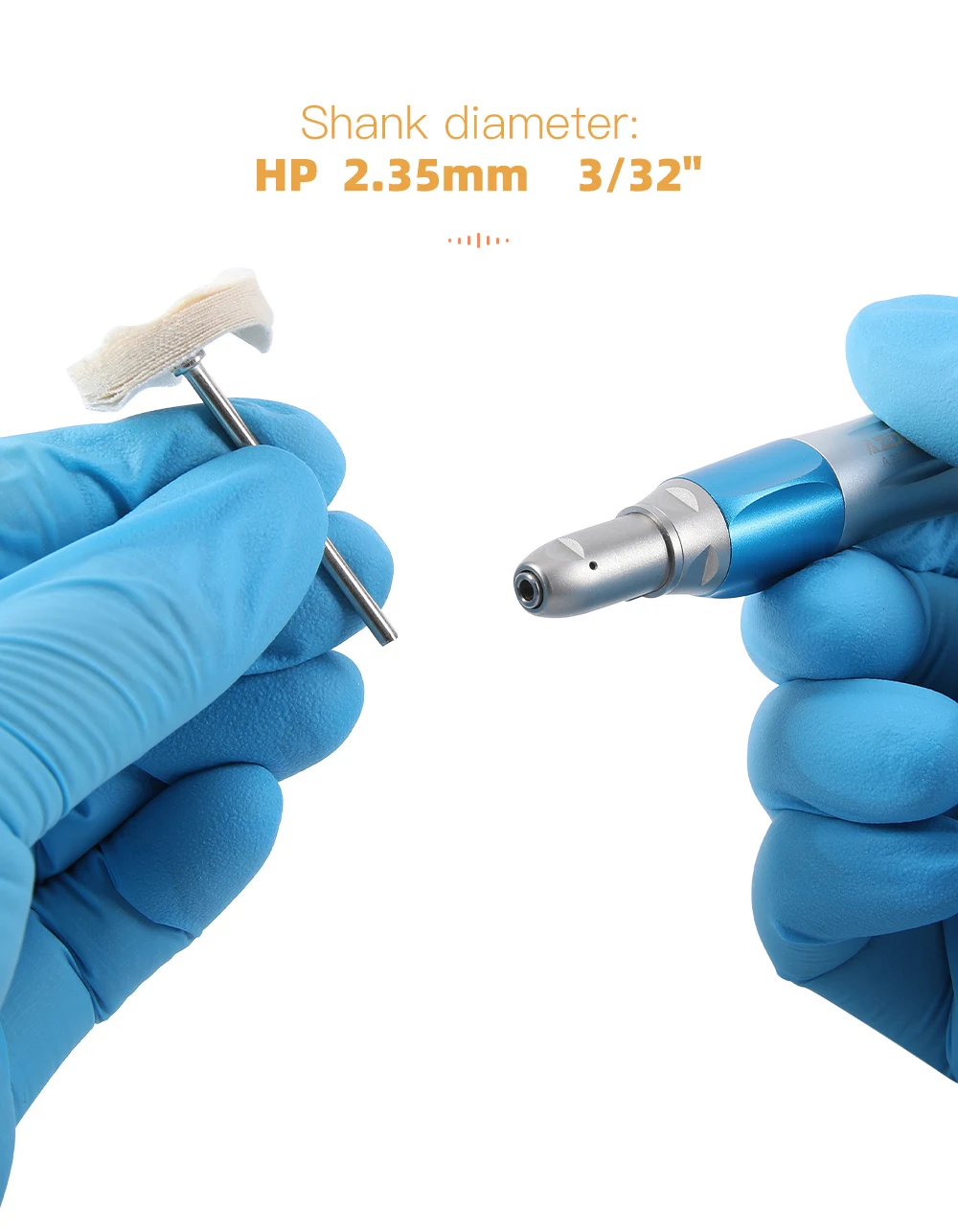 AZDENT Dental Polierbürste Schleifkopf Rad Ziegenhaar Tuch Filz Kaschmir Baumwolle Polierer HP2.35 Zahnarztwerkzeuge – Detail 25