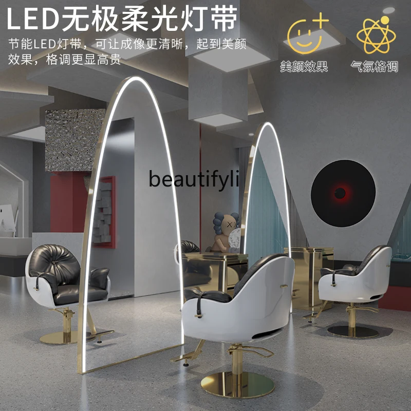 Barber shop high-end mirror single and double-sided floor mirror hair salon  hair salon specia  mirror