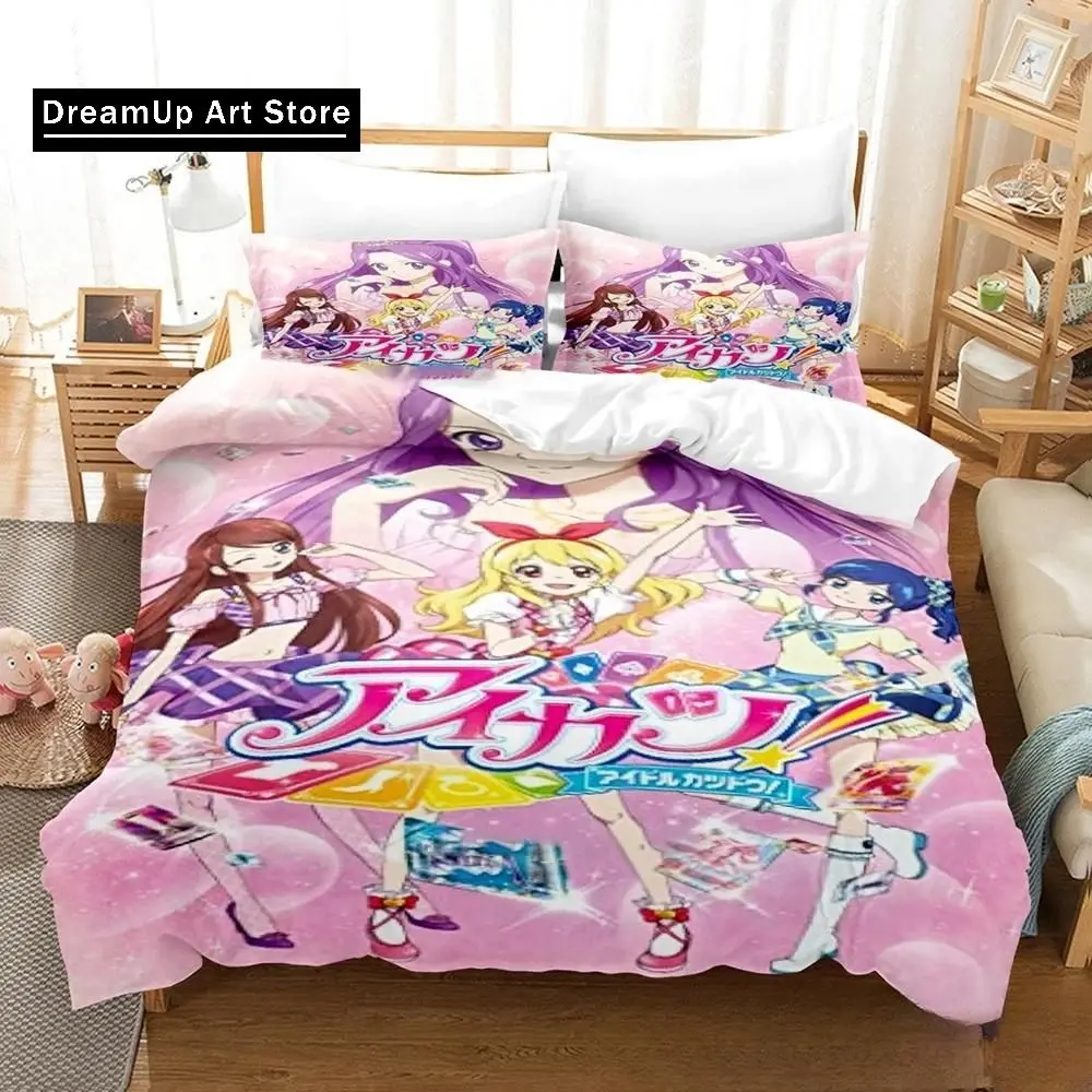 3D Print Anime Aikatsu Bedding Set Duvet Cover Bed Set Quilt Cover Pillowcase Comforter king Queen Size Boys Adult Bedding Set