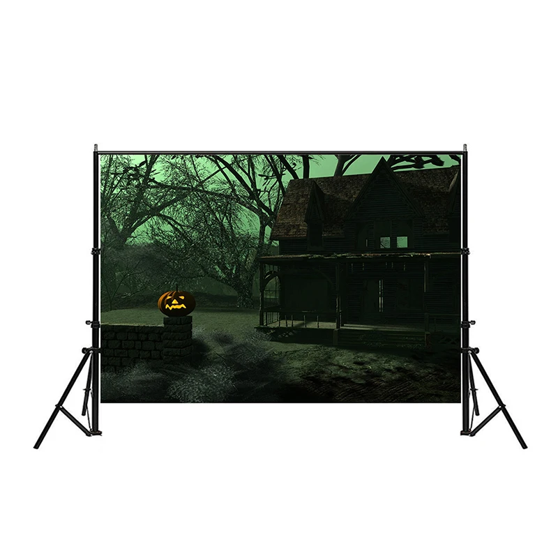 5x3ft 7x5ft Polyester Halloween Backdrop Spooky Pumpkin Castle Photo Studio Background Party Decor Banner
