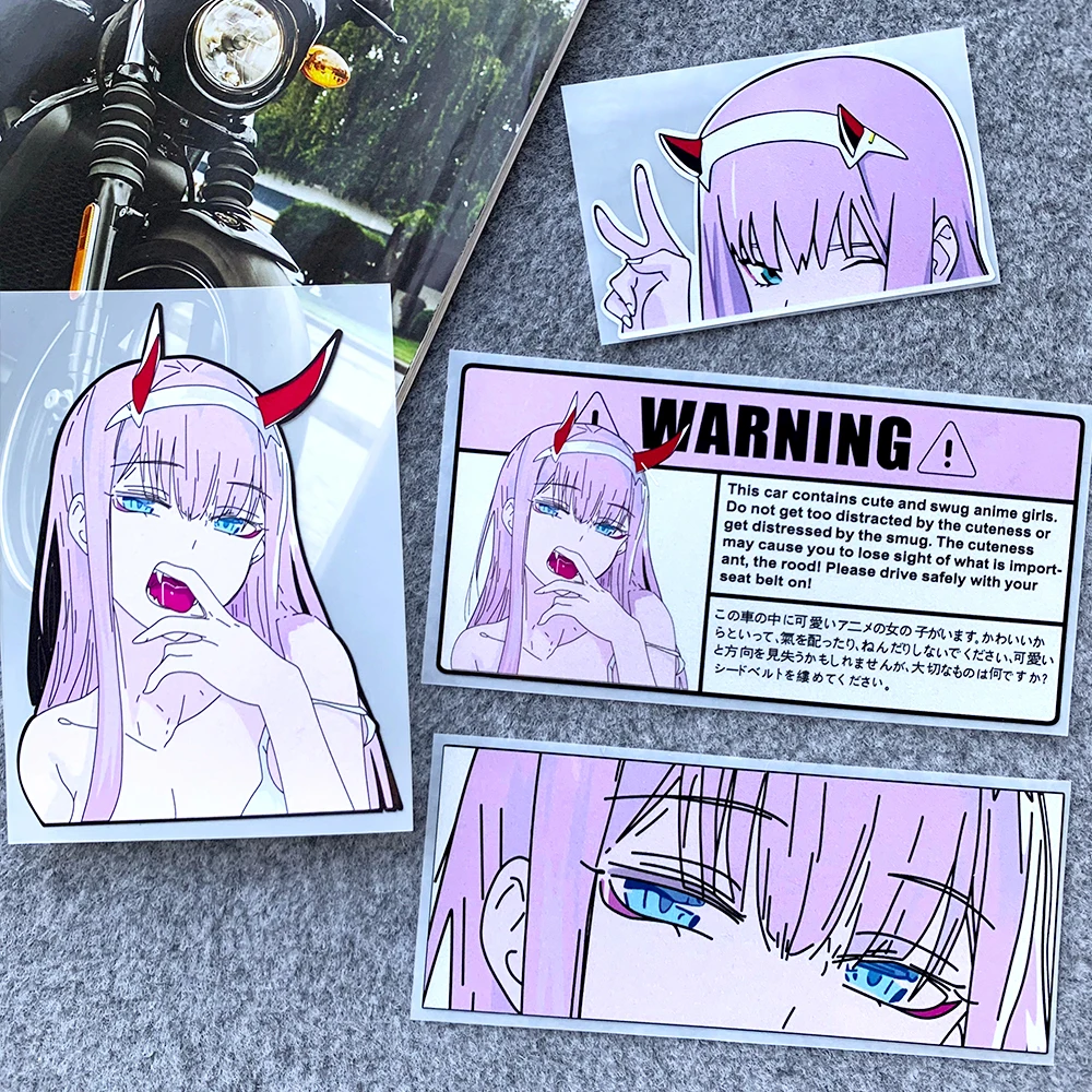 Pegatina de Anime JDM para decoración de coche, pegatina de Ojos de chica rosa, cubierta de tanque de combustible, parachoques de carrocería de