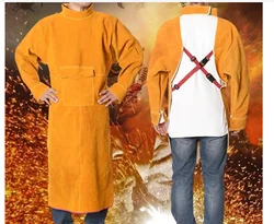 Heavy Duty Leather Welding Apron with Fire Resistant and Heat Insulation for Welder Protection Clothes Flame & Wear Resistant