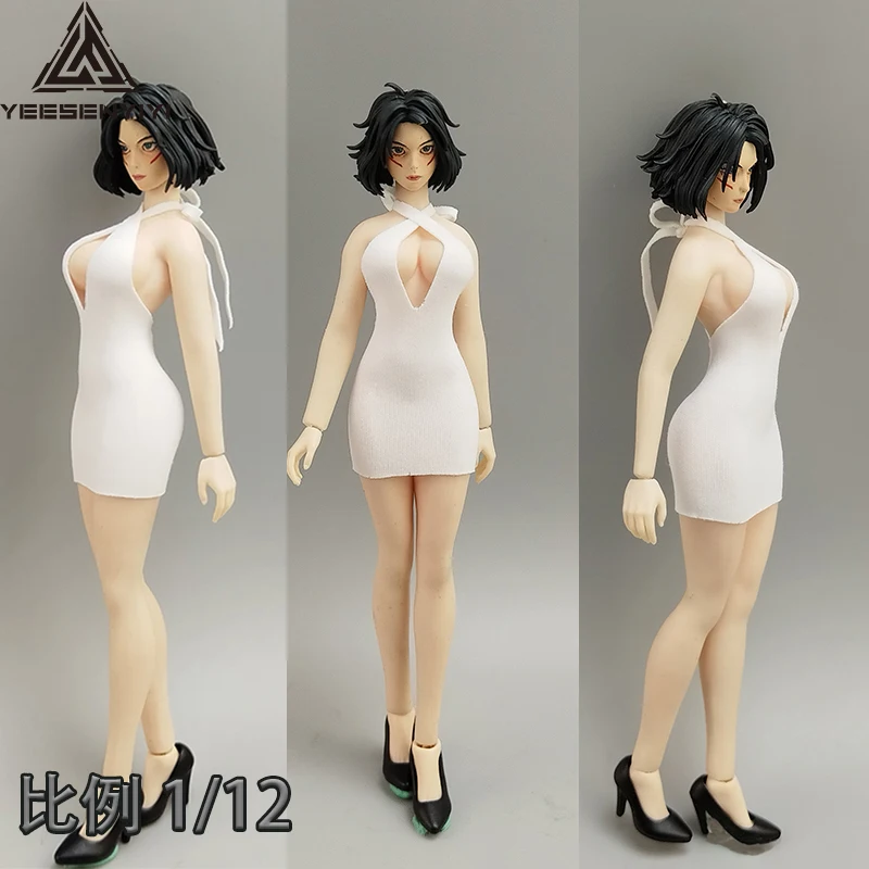 1-12 Female Soldier Figure with Bandage, Topless, Short Skirt, 12 Points, BJD Doll Clothes, 15cm, Movable, Costume