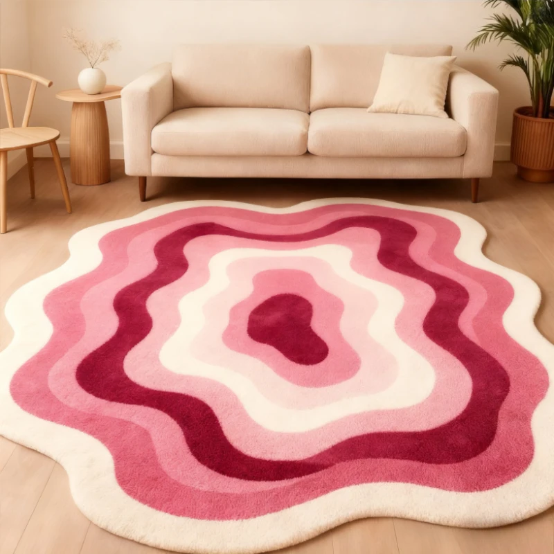 

Modern Style Bedroom Decor Irregular Carpet Large Area Carpets for Living Room Thickend Plush Gradient Floor Mat Fluffy Soft Rug