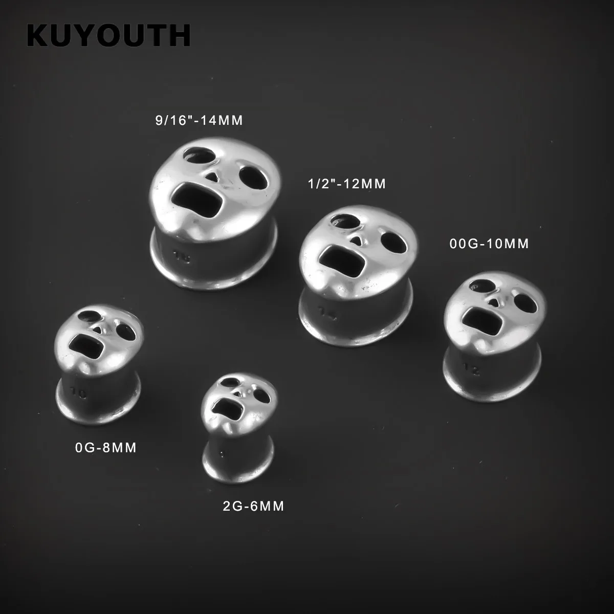 KUYOUTH Ear Expanders Plugs Copper Mask Earring Gauges Stretchers Piercing Body Jewelry 2PCS