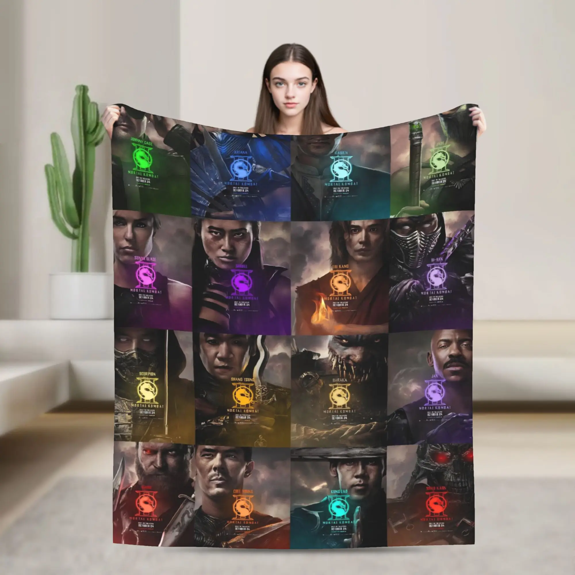 Mortal Kombat II Moive 2026 Throw Blanket for Couch Soft Cozy Plush Blanket 50x60 Inches Multiple Sizes Bedspread All Seasons