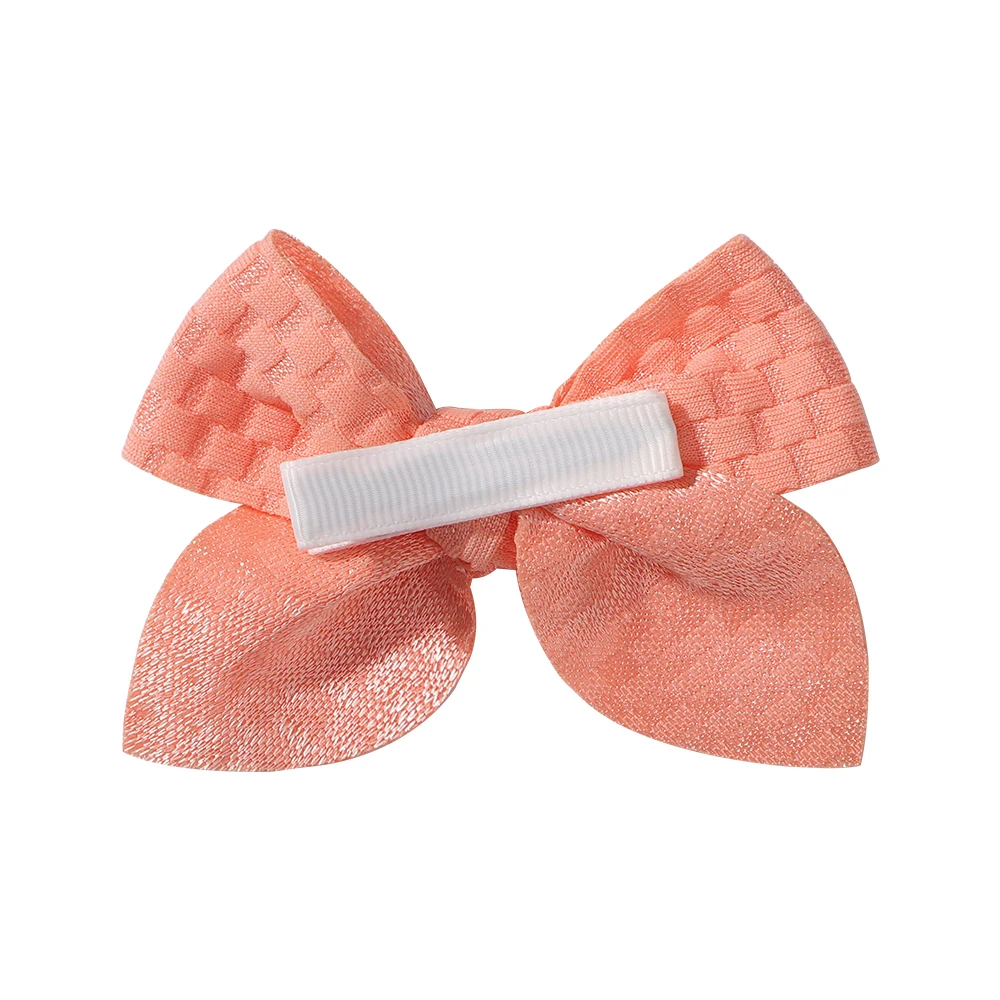 10pcs/set Nylon Bows Hair Clips Solid Hairpins for Girls Handmade Safe Barrettes Kids Hair Pin Korean Headwear Hair Accessories