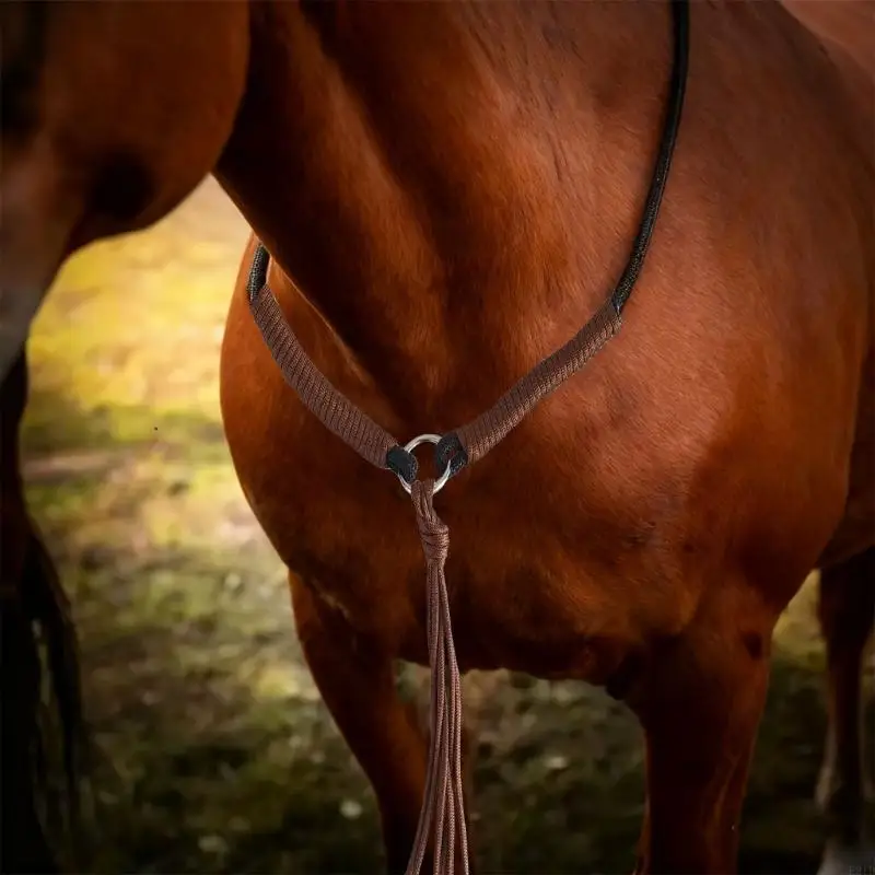   Equestrian Horse Neck Strap Accessory with Braided Rope and Tassels for Turnout