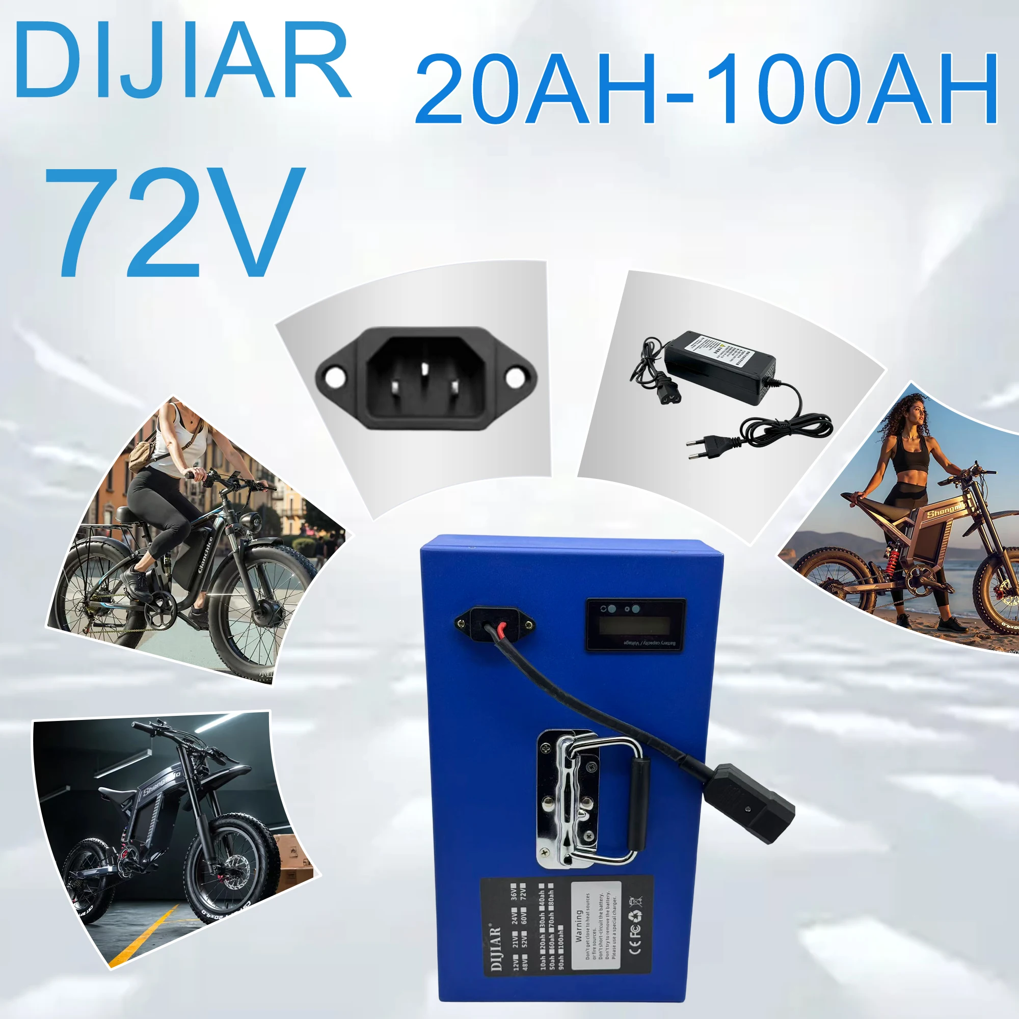 

Air freight, 24-hour delivery, DIJIAR brand new 72Velocic scooter 18650 lithium battery, 20AH100AH, built-in BMS40AH
