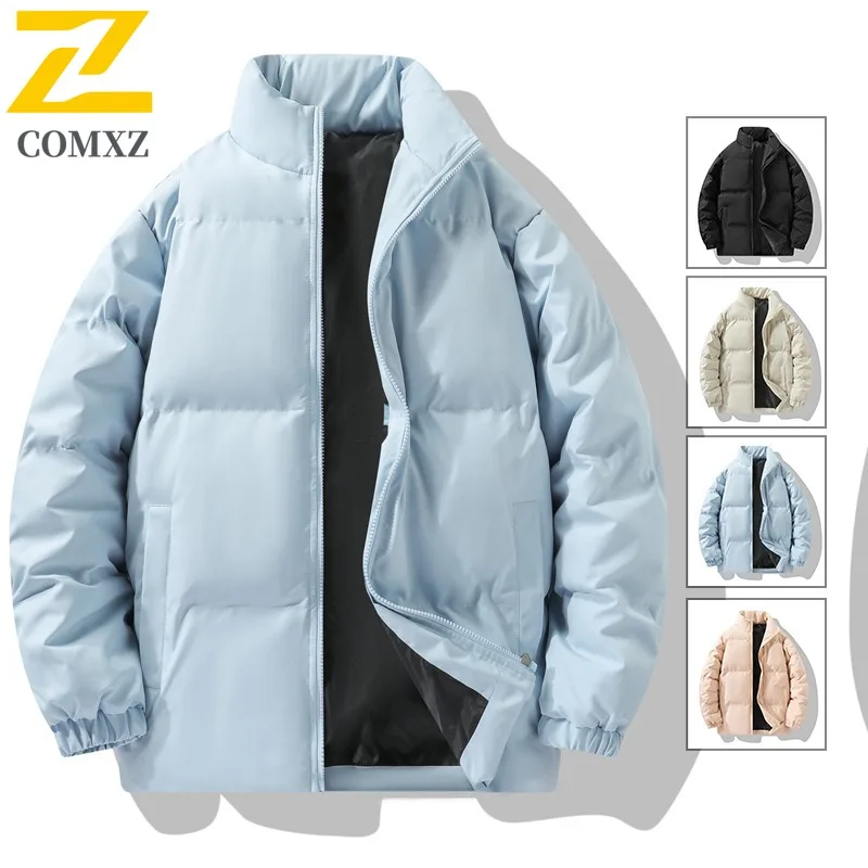 

COMXZ Мужская стеганая куртка, повседневная куртка с воротником-стойкой, корейская модная утолщенная теплая парка, уличный стиль, легкая зимняя новая одежда