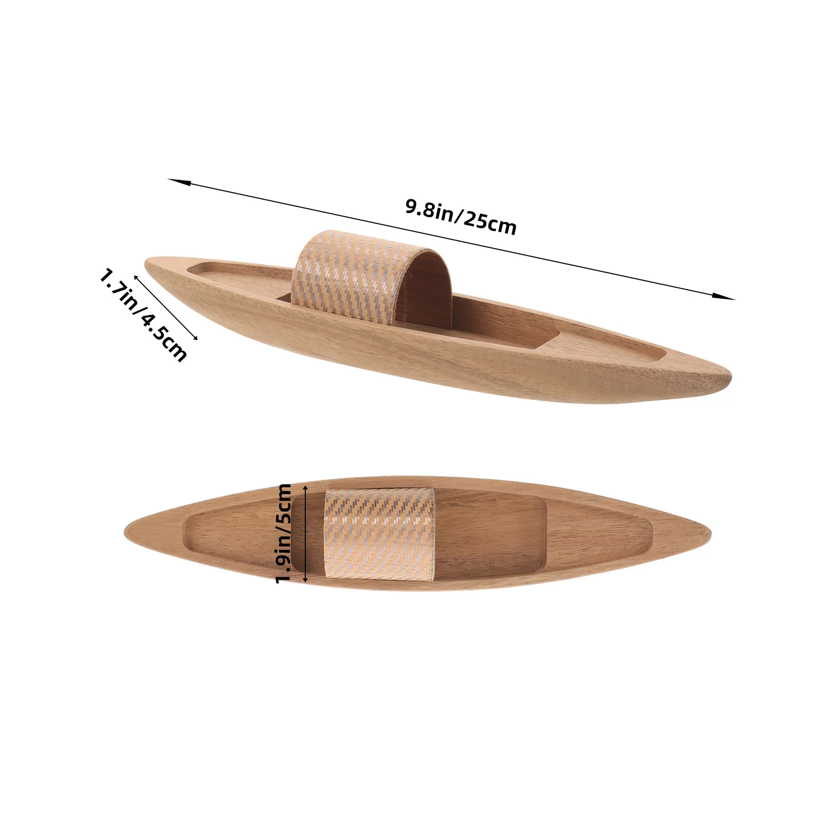 Natural Wooden Boat Decor – Small Handcrafted Desktop Ornament for Home, Office, Tabletop Display