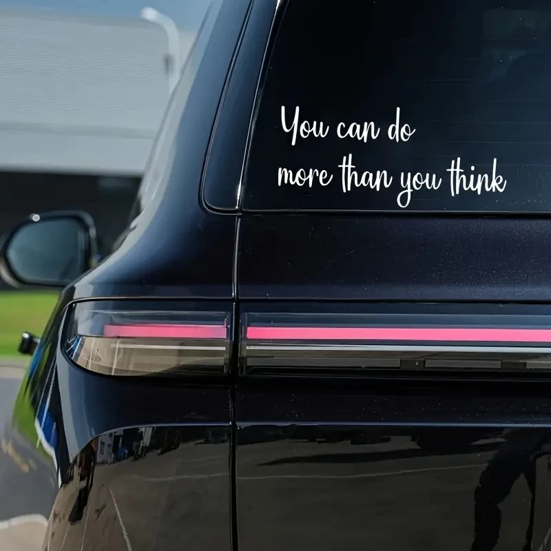 1pc You Can Do More Than You Think Quote Mirror Decal Inspirational Mirror Decor Vinyl Wall Stickers For Car Home