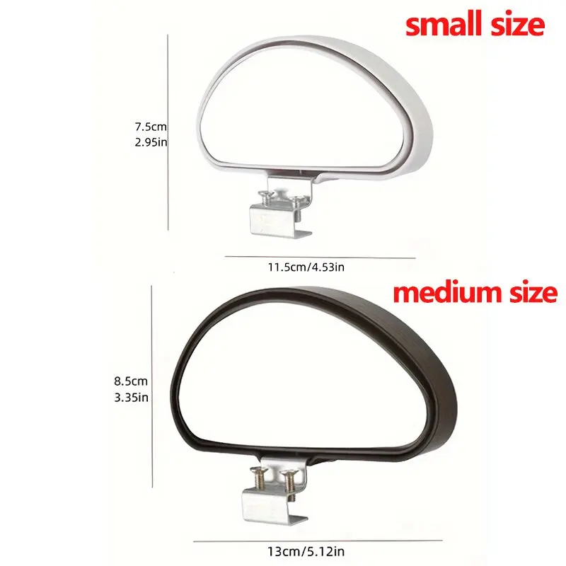 Automobile Crescent Shaped Large Field of View Blind Spot Rearview Mirror High-Definition Curved Rearview Assist Mirror 360° Ad