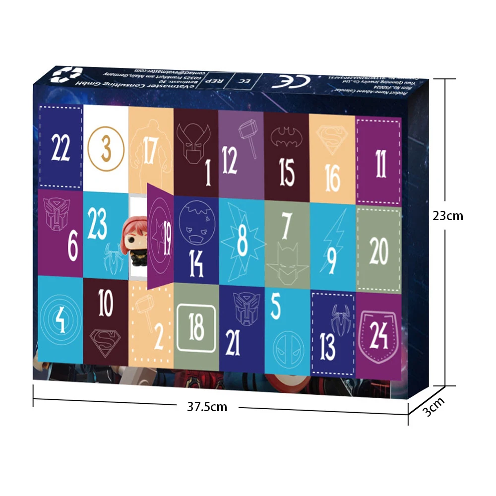 Compte à rebours Marvel Avengers calendrier de l'avent boîte Spiderman Iron Man Hulk Kawaii figurines d'anime modèles enfants jouets cadeau de noël jouets