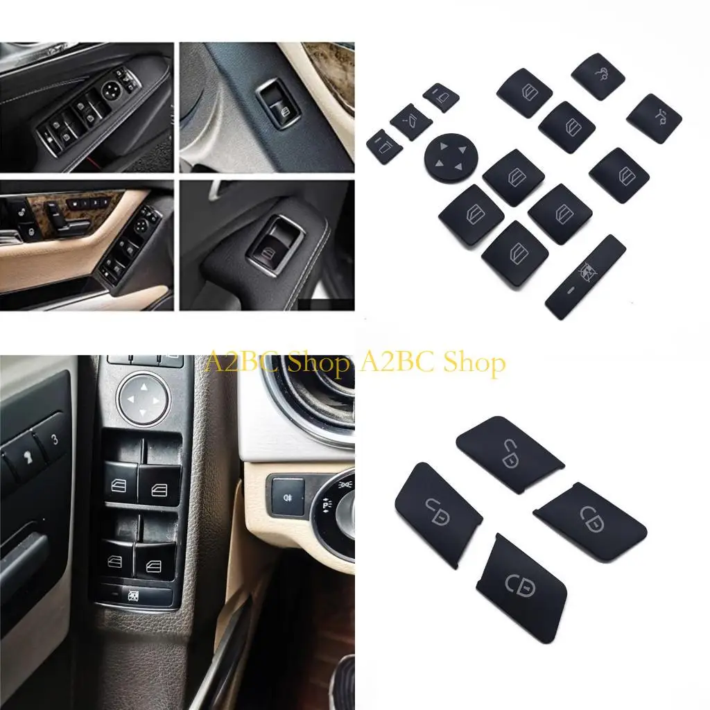

A2BC Door Lock Patch Switch Button Trim Cover Decor Stickers for E/B/C Class GLA /CLA/ GLK/ GLE/CLS-Class Modification