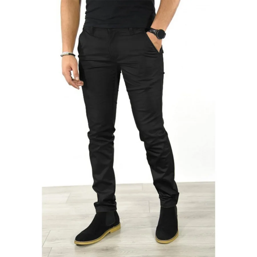 2025 New Casual Pants Men's Classic Style Fashion Business Slim Straight Trousers Solid Daily Versatile Men Clothing Pantalones