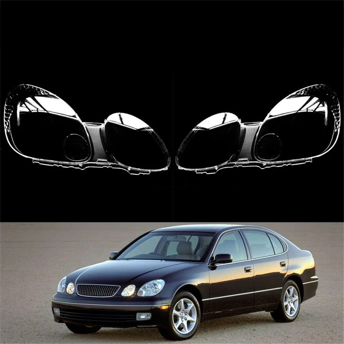 Right Car Headlight Lens Cover Head Light Lamp Shade Shell Auto Shell Cover for Lexus GS300 1992-2004 2005