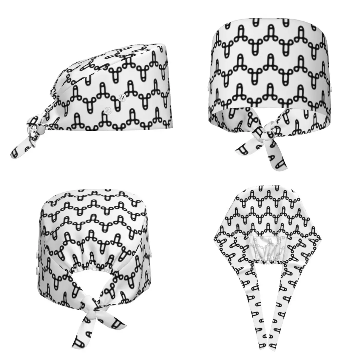 Penis Icon Pattern Light Scrub Hat Doctor Working Surgical Cap Men Women Adjustable Nursing Caps for Dentist