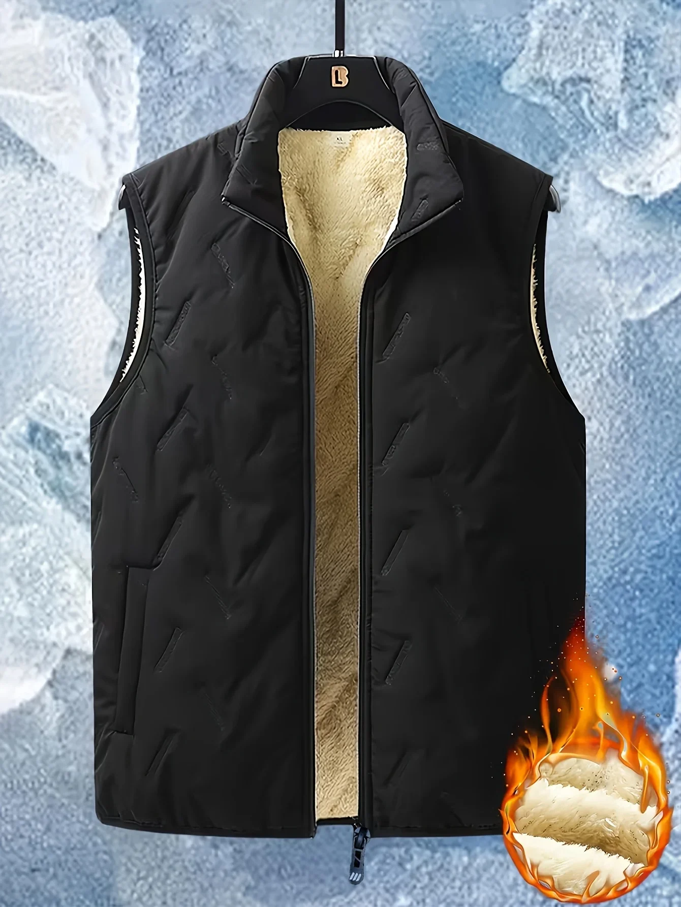 2026 Men Vest Jacket Winter Warm Sleeveless Waterproof Windproof Zip Up Thick Casual Outerwear Puffer Gilet Coat Fashion