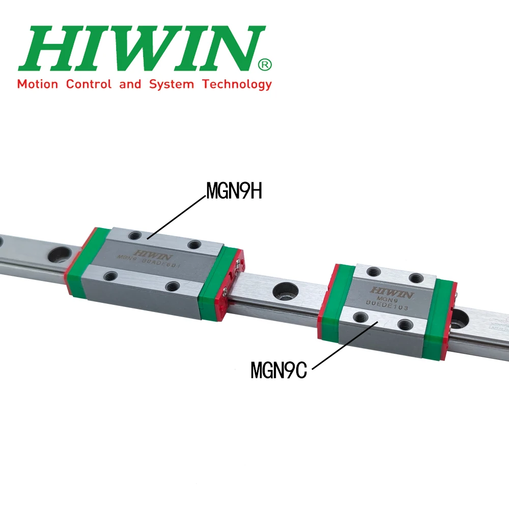 HIWIN Genuine MGN9H MGN9 Miniature Linear Guide Slide 50mm 1Pcs Linear Guide+1Pcs Slider For 3D Printers and SLR Camera Lenses