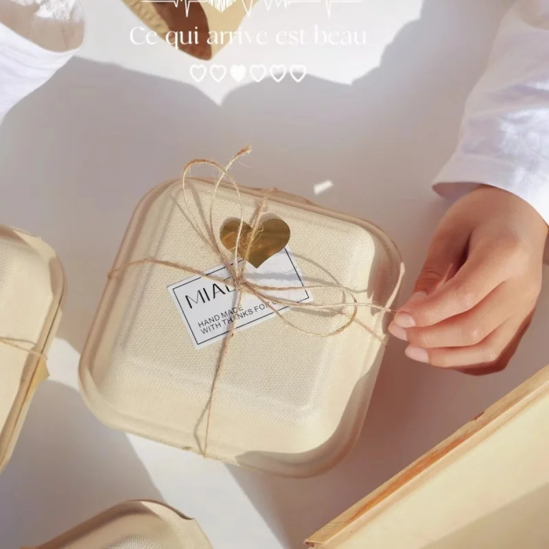 

Custom Tiramisu Takeout Disposable Cake Boxes Soufflé Baking Dessert Burger Boxes 6inch Stall Commercial Use