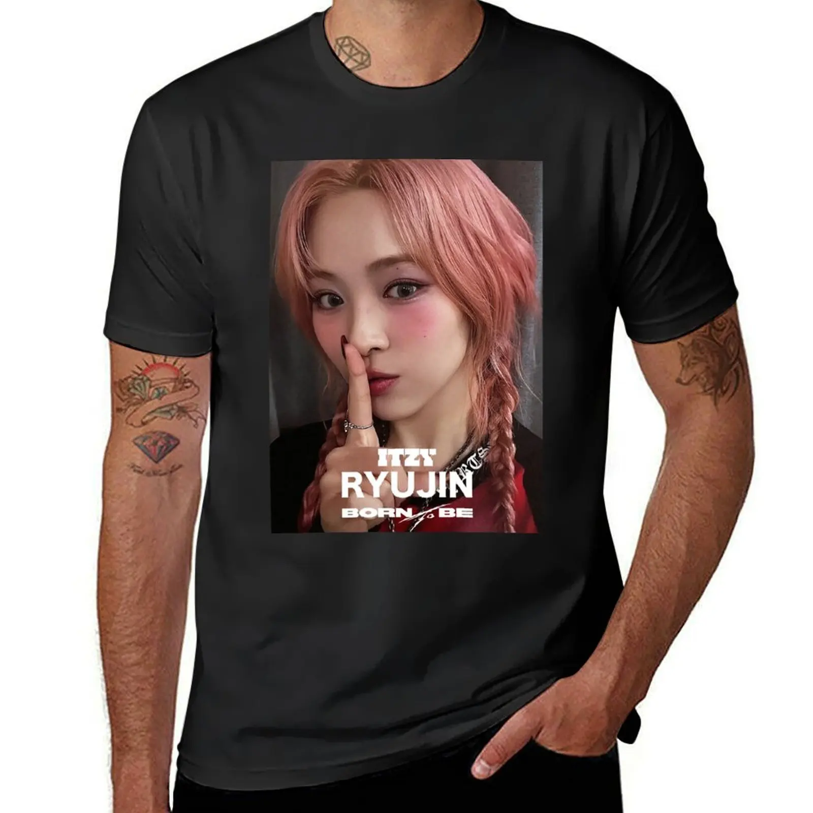 

ITZY RYUJIN BORN TO BE T-Shirt shirts graphic tees vintage plus size tops for a boy big and tall t shirts for men