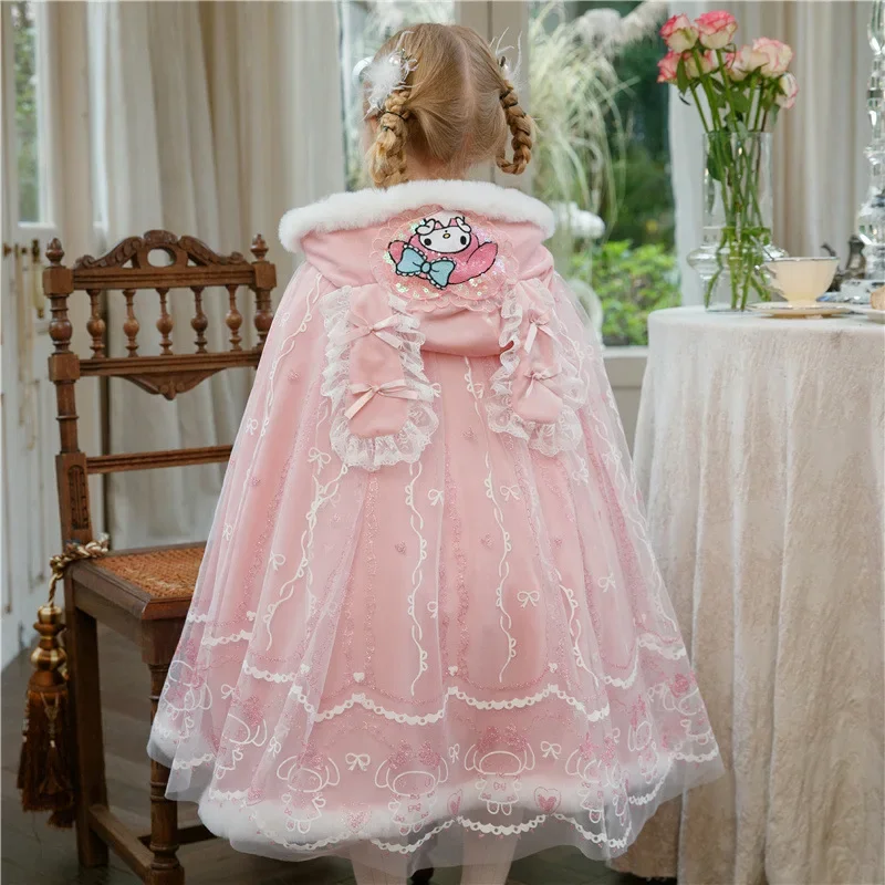 

Spring Autumn Kawaii Cinnamoroll Anime Sanrio Ins Warm Cape Kuromi My Melody Cartoon Cute Sweet Warm Cover Gifts for Kids